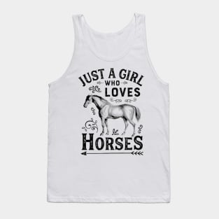 Just a Girl Who Loves Horses - Horse Lover T-Shirt Premium T-Shirt Tank Top